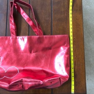 Large red metallic disney tote